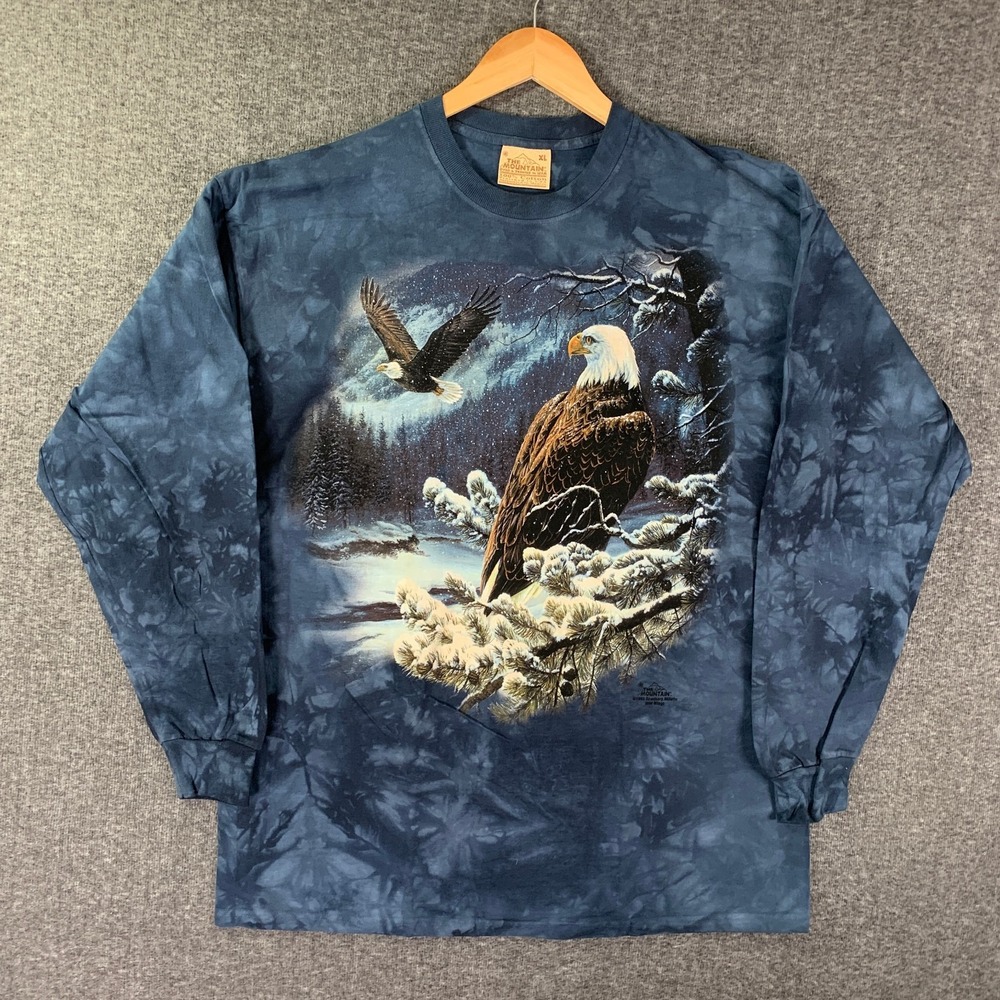 Vintage The Mountain Shirt Men Extra Large Eagle Bird Wilderness Snow 1999 Y2K